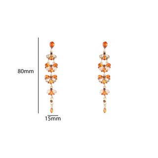 Kopen bruin Go Dutch Label Oorknoppen Long Stone Dangle Goud