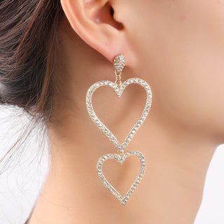 Go Dutch Label Oorknoppen Open Heart Dangle Goud