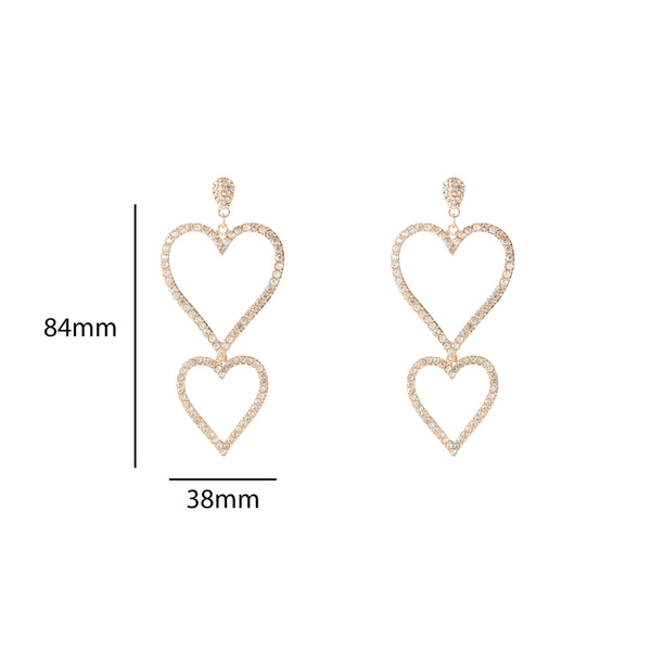 Go Dutch Label Oorknoppen Open Heart Dangle Goud