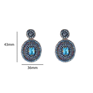 Kopen blue Go Dutch Label Oorknoppen Big Stone Dangle