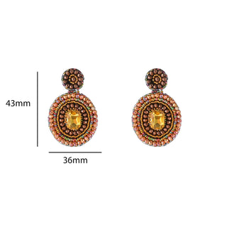 Kopen brown Go Dutch Label Oorknoppen Big Stone Dangle