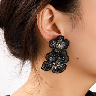 Go Dutch Label Oorknoppen Two Flowers Dangle