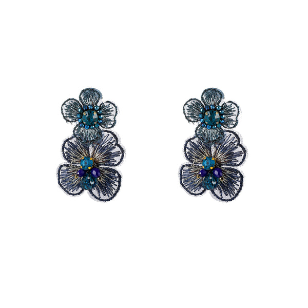 Go Dutch Label Oorknoppen Two Flowers Dangle