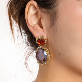 Go Dutch Label Oorknoppen Double Stone Drop