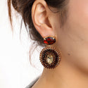 Go Dutch Label Oorknoppen Big Round Stone Dangle