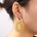 Go Dutch Label Oorknoppen Lace Beads Oval Goud