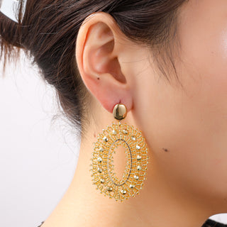 Go Dutch Label Oorknoppen Lace Beads Oval Goud