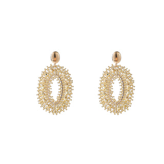 Go Dutch Label Oorknoppen Lace Beads Oval Goud