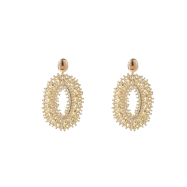 Go Dutch Label Oorknoppen Lace Beads Oval Goud