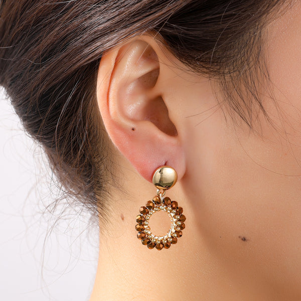 Go Dutch Label Oorknoppen Round Dangle Goud