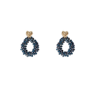 Kopen blue-mix Go Dutch Label Oorknoppen Heart Drop Goud