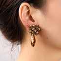 Go Dutch Label Oorknoppen Flower Stud Dangle Goud