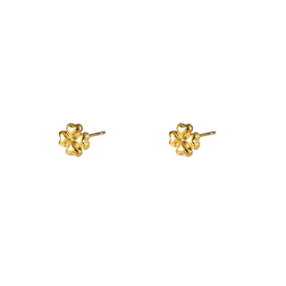 Kopen goud Go Dutch Label Oorknoppen Clover Stud