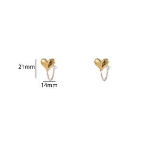 Go Dutch Label Oorknoppen Big Heart + Small Pearl Stud