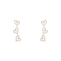 Go Dutch Label Oorknoppen 3Hearts Sparkle Dangle Goud
