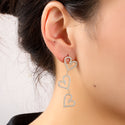 Go Dutch Label Oorknoppen 3Hearts Sparkle Dangle Goud