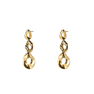 Go Dutch Label Oorknoppen Hammered Oval Dangle