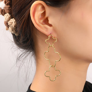 Go Dutch Label Oorknoppen Open Clover Dangle