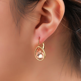 Go Dutch Label Oorhangers French Hook - Big Drop Stone