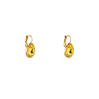 Kopen yellow Go Dutch Label Oorhangers French Hook - Big Drop Stone