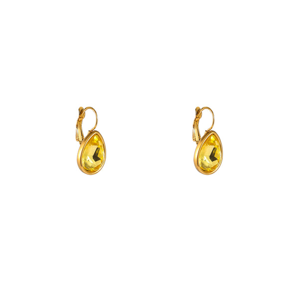 Go Dutch Label Oorhangers French Hook - Big Drop Stone