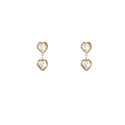 Go Dutch Label Oorknoppen Double Heart Stone