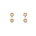 Go Dutch Label Oorknoppen Double Heart Stone