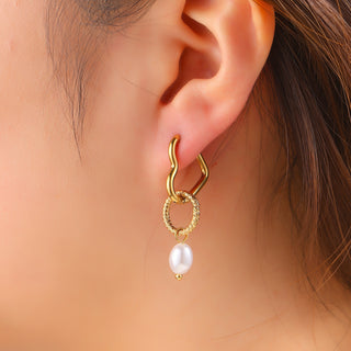 Go Dutch Label Oorhangers Double Pearl Hoop