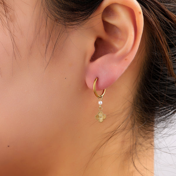 Go Dutch Label Oorhangers Subtle Clover Hoop