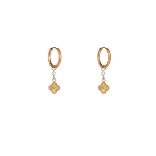 Kopen pearl Go Dutch Label Oorhangers Subtle Clover Hoop