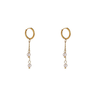 Go Dutch Label Oorhangers Double Dangle Stone Hoop