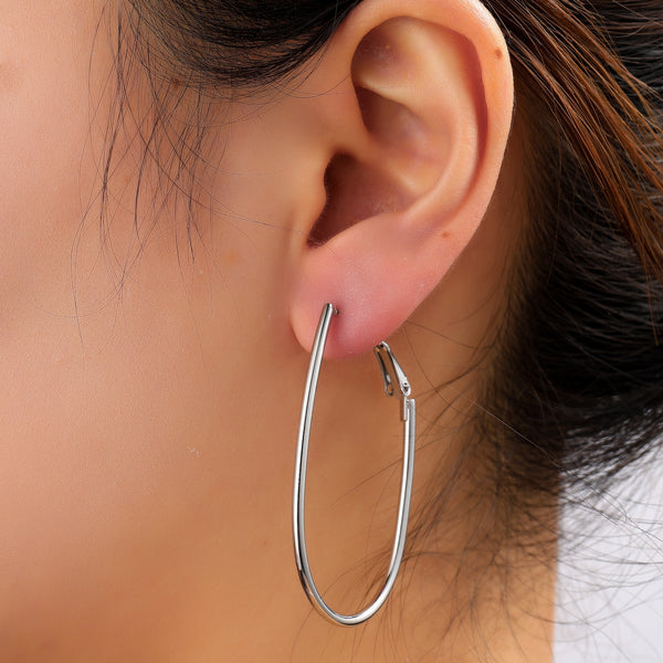 Go Dutch Label Oorringen Fine Oval Hoop - 30mm