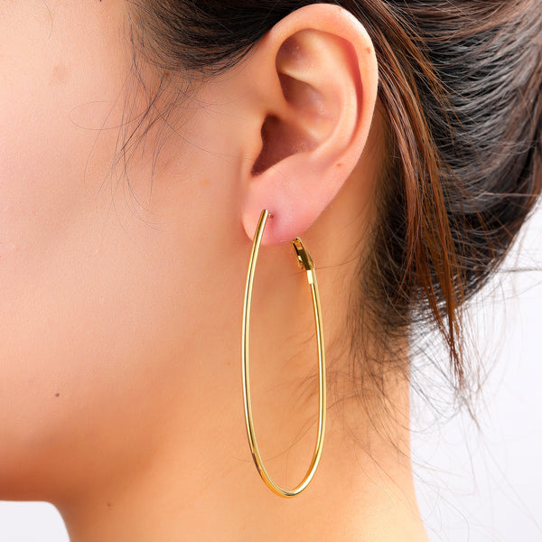 Go Dutch Label Oorringen Fine Oval Hoop - 70mm