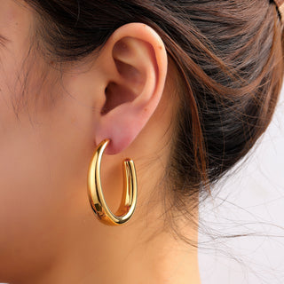 Go Dutch Label Oorknoppen Big Oval Hollow Hoop