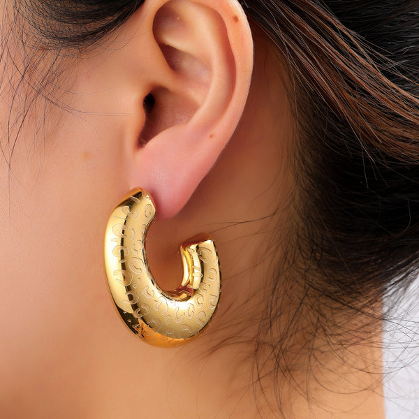 Go Dutch Label Oorknoppen Leopard Hollow Hoop