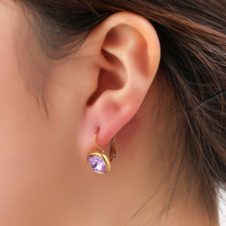 Go Dutch Label Oorhangers Small Square Stone