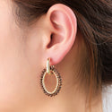 Go Dutch Label Oorhangers Open Oval Dangle - Goudkleurig
