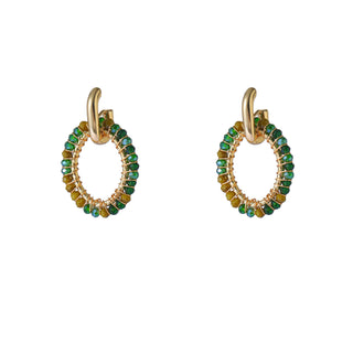 Kopen groen Go Dutch Label Oorhangers Open Oval Dangle - Goudkleurig