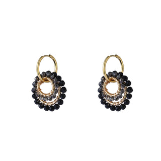 Kopen zwart Go Dutch Label Oorhangers Double Round Dangle - Goudkleurig