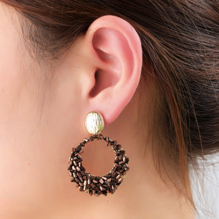 Go Dutch Label Oorhangers Square Bead Open Dangle - Goudkleurig