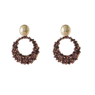 Go Dutch Label Oorhangers Square Bead Open Dangle - Goudkleurig