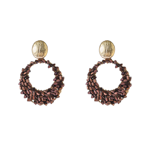 Go Dutch Label Oorhangers Square Bead Open Dangle - Goudkleurig