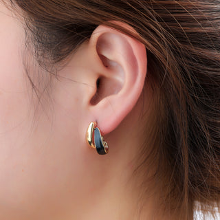 Go Dutch Label Oorknoppen Double Drop Stud - Goudkleurig