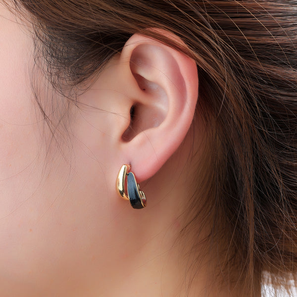 Go Dutch Label Oorknoppen Double Drop Stud - Goudkleurig