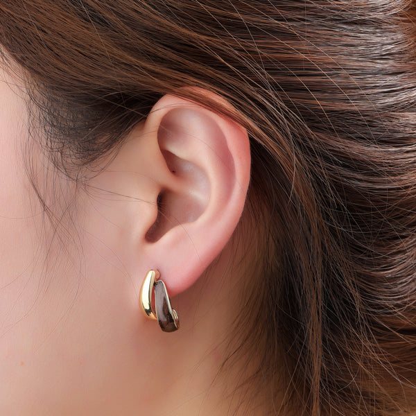 Go Dutch Label Oorknoppen Double Drop Stud - Goudkleurig