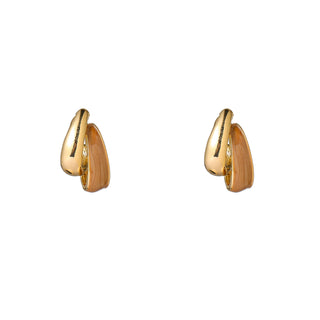 Kopen taupe Go Dutch Label Oorknoppen Double Drop Stud - Goudkleurig