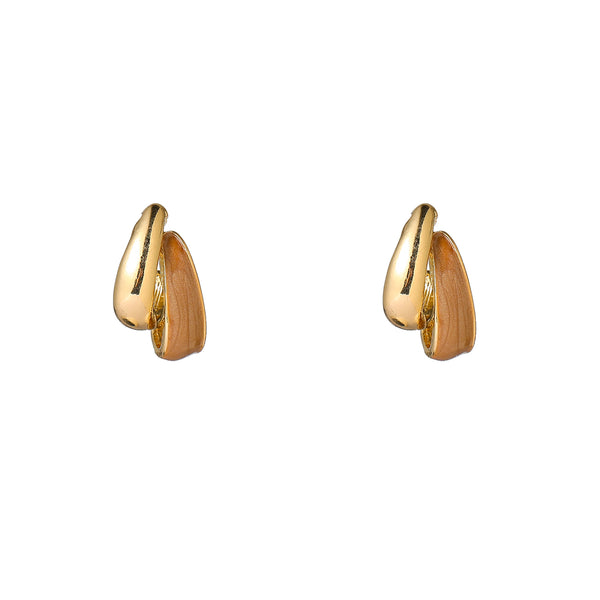 Go Dutch Label Oorknoppen Double Drop Stud - Goudkleurig