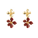 Go Dutch Label Oorhangers Double Flower Dangle - Goudkleurig
