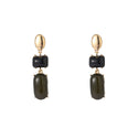 Go Dutch Label Oorhangers Square Stone Dangle - Goudkleurig