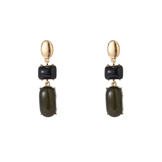 Kopen blauw-mix Go Dutch Label Oorhangers Square Stone Dangle - Goudkleurig